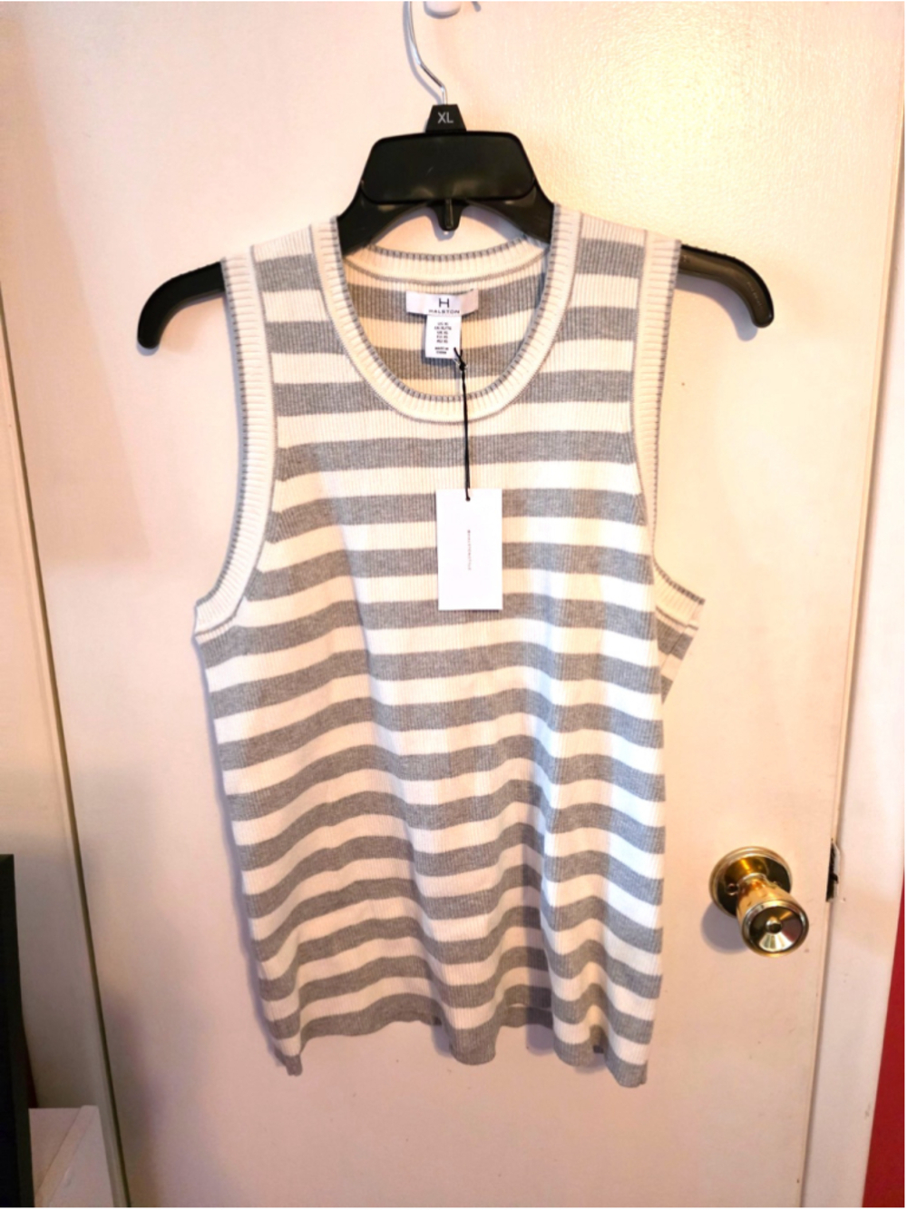 H by Halston Women's Striped Sleeveless Top Size XL